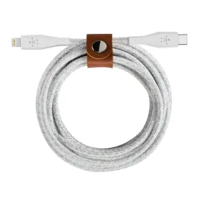 Belkin BOOSTCHARGE DuraTek USB-C to Lightning Connector and Strap - White AU