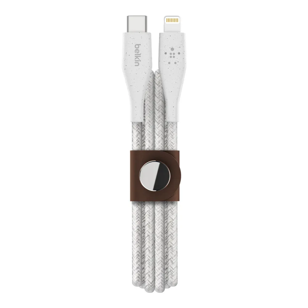 Belkin BOOSTCHARGE DuraTek USB-C to Lightning Connector and Strap - White AU