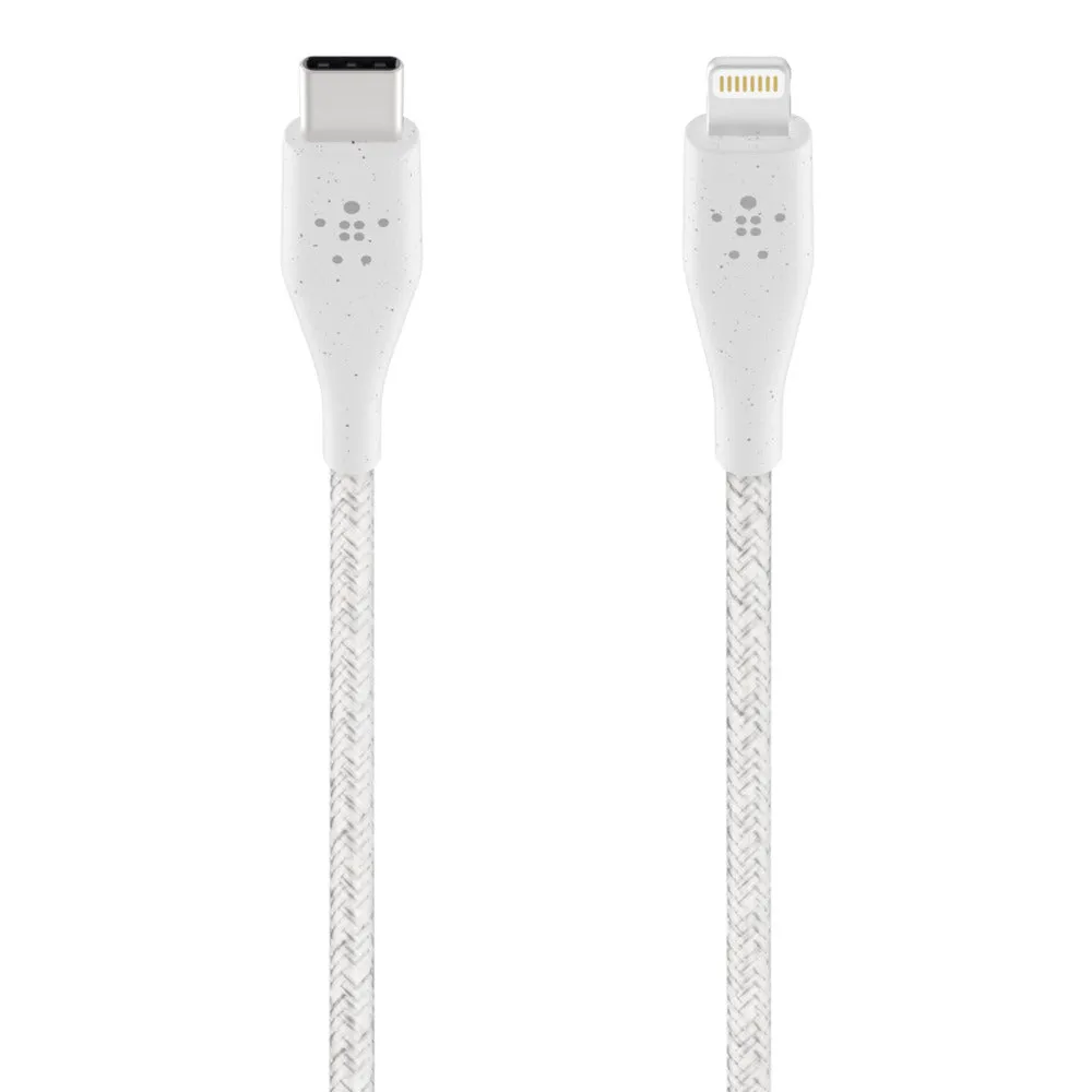 Belkin BOOSTCHARGE DuraTek USB-C to Lightning Connector and Strap - White AU