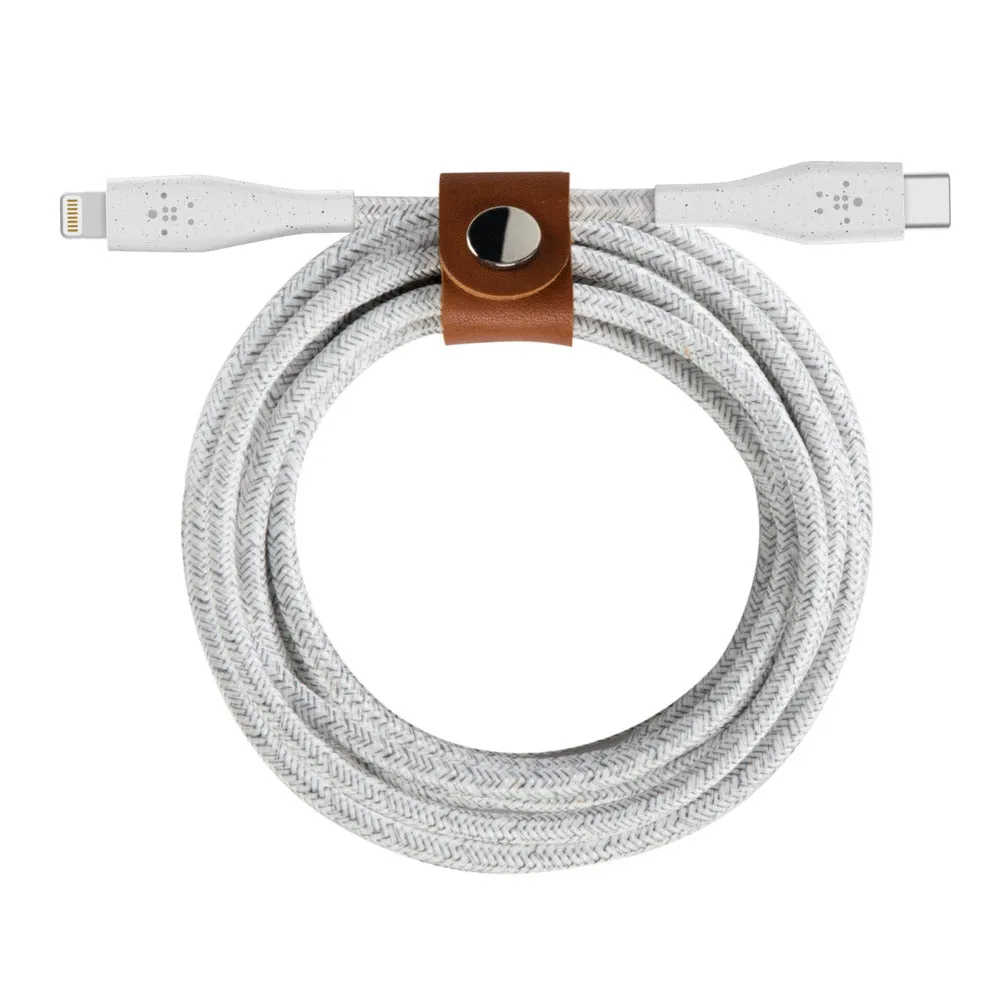 Belkin BOOSTCHARGE DuraTek USB-C to Lightning Connector and Strap - White AU