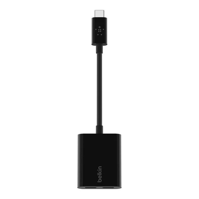 Belkin USB C Audio & Charge Adapter 60W Fast Charging - Black