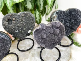 Black Amethyst Hearts
