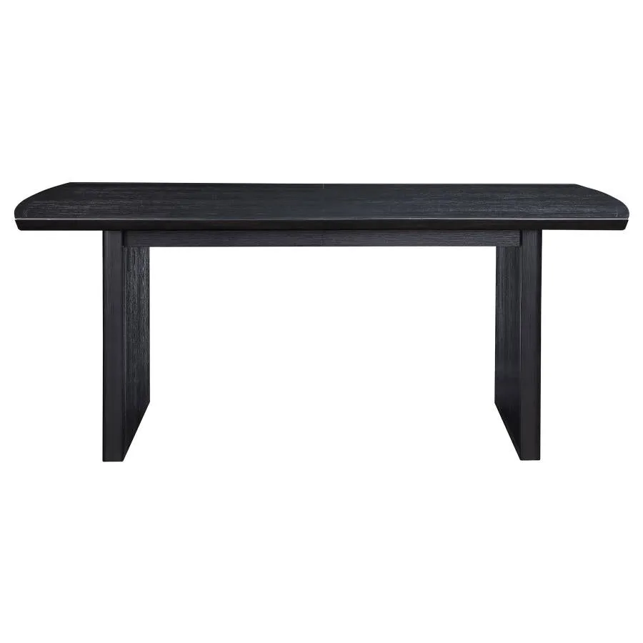 Brookmead 5-Piece Rectangular Dining Set With 18″ Removable Extension Leaf Black