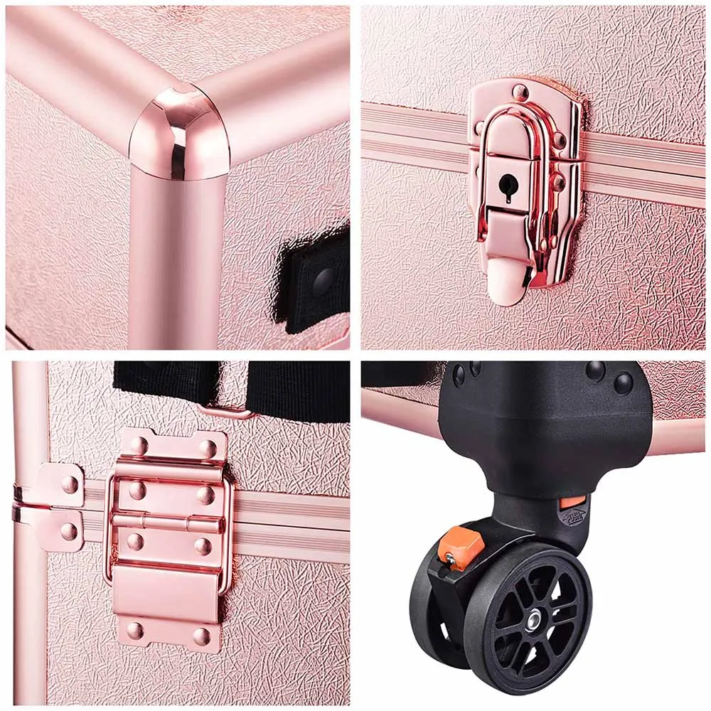 Byootique 4in1 Pink Rolling Makeup Case on 4-wheel