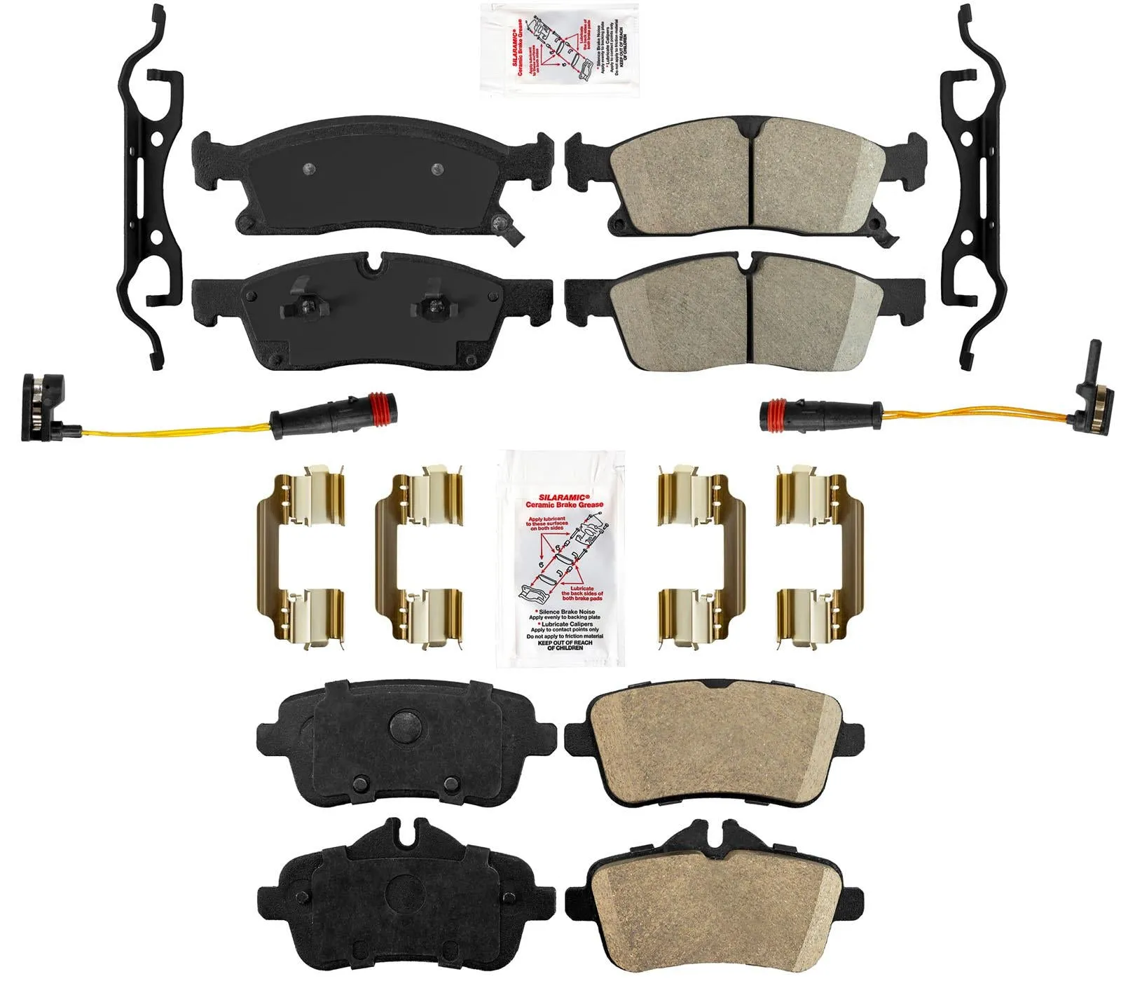 Ceramic Brake Pads & Sensors for Mercedes-Benz GL350 2013-2016 ML350 2012-2015
