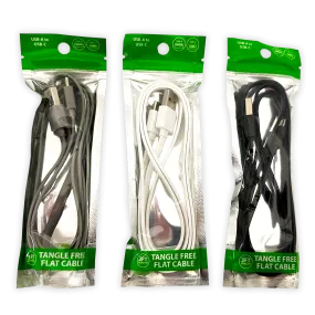 Charging Cable Flat USB to USB-C 3FT - 20 Pieces Per Pack 24463
