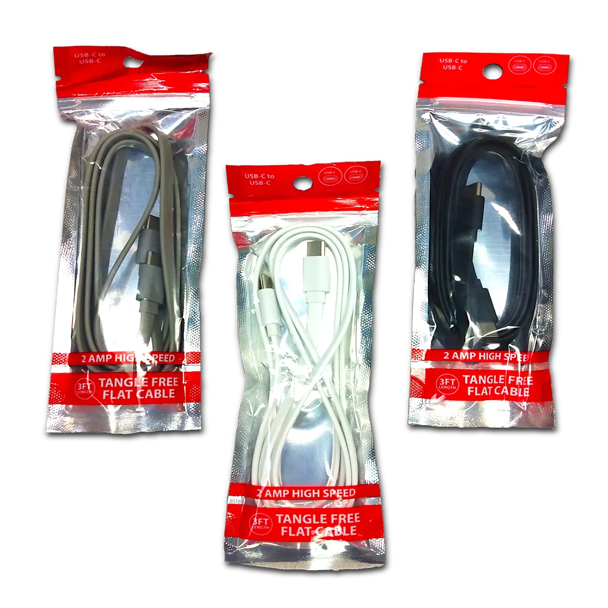 Charging Cable USB-C to USB-C 3FT 2 Amp - 20 Pieces Per Pack 24679