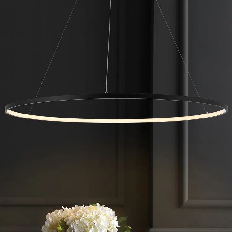 Circulo Single-Light LED Chandelier - Matte Black