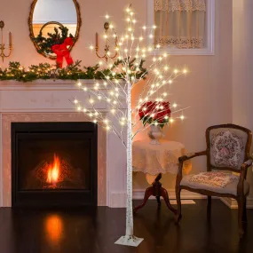 classic 6ft Warm White Lighted Birch Tree Lights, 440LED Light Up Artificial Tree warm White