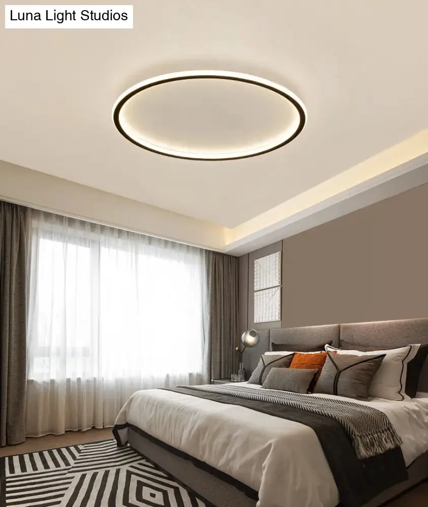 Contemporary Aluminum Flushmount Lights - Stylish Ceiling Fixture for Living Room