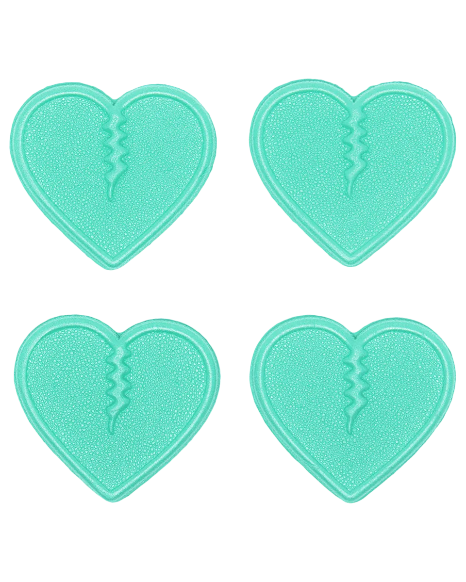 Crab Grab Mini Hearts Stomp Pads 4 Pack Aqua