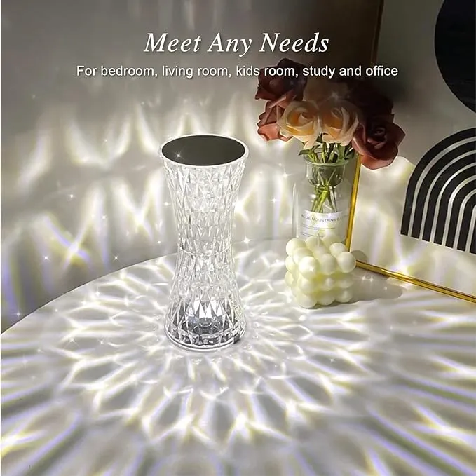 Crystal Three Modes Usb Rechargeable Touch Lamp
