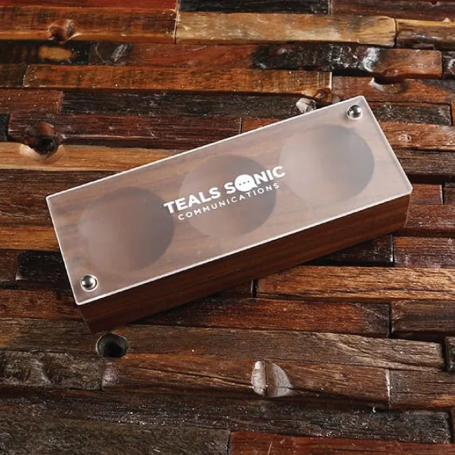 Customized Black Walnut Desk Organizer Corporate Gift Ideas