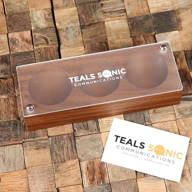 Customized Black Walnut Desk Organizer Corporate Gift Ideas
