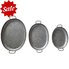 Decorative Galvanized Metal Trays - 3 Sizes