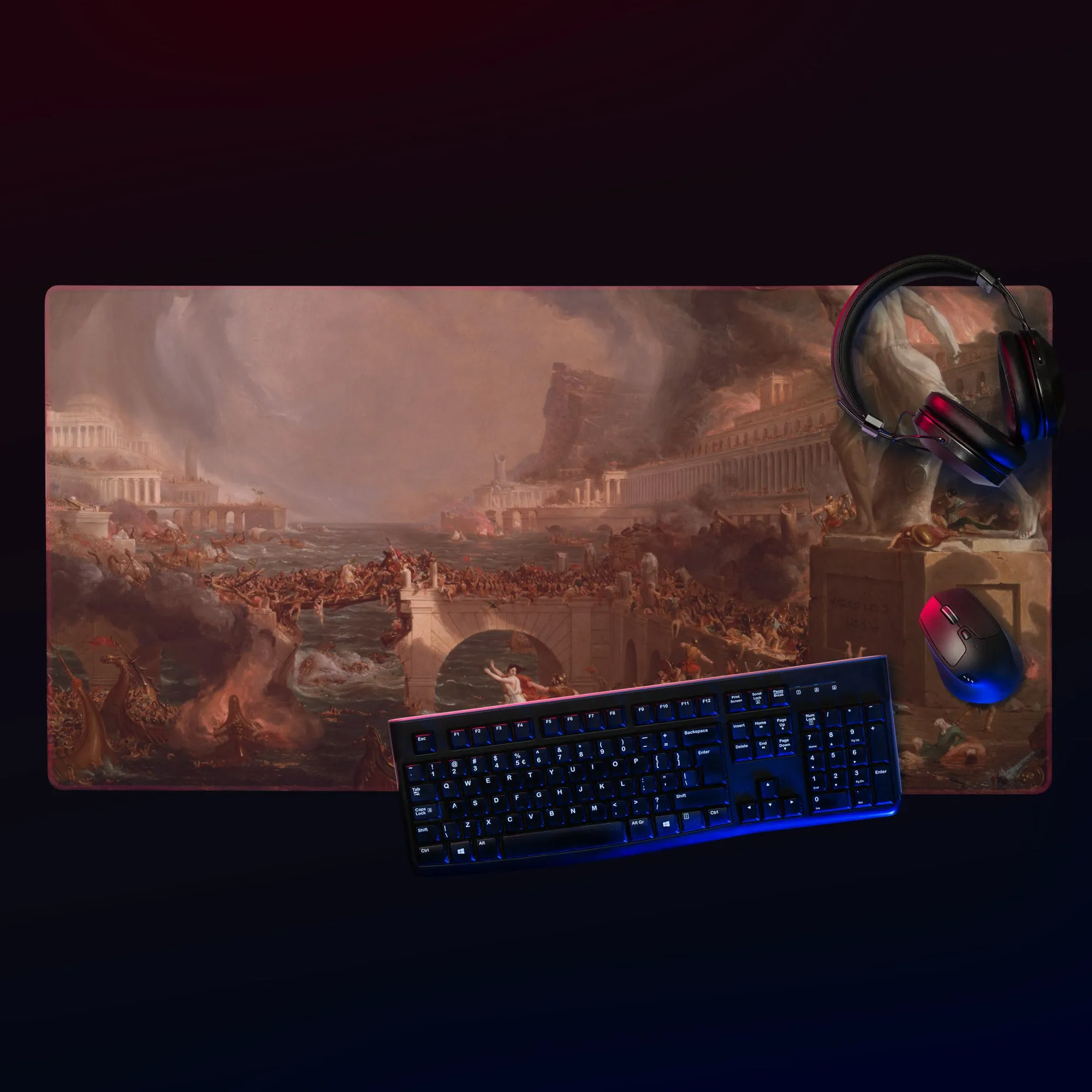 Destruction Thomas Cole The Course of Empire Desk Mat