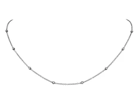 Diamond Station Necklace in 18K Blackened Gold