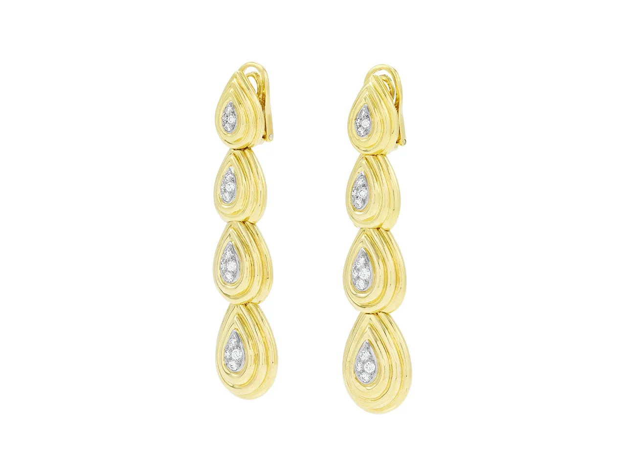 Diamond Teardrop Earrings in 18K