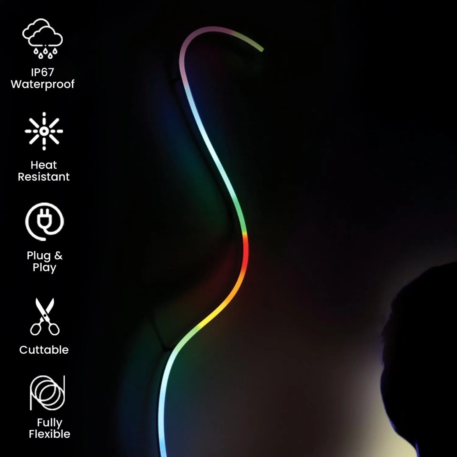 Digital Pixel RGB Neon Flex 24V Addressable 16x16mm IP65 Waterproof WS2811