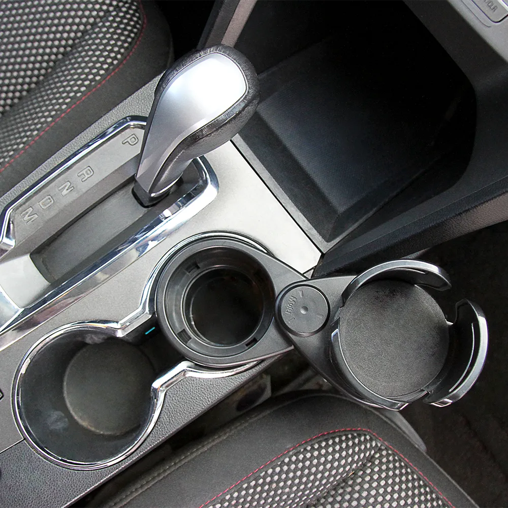 Dual CupStation - 2-in-1 Expandable Cup Holder with 360° Rotating Base – Black