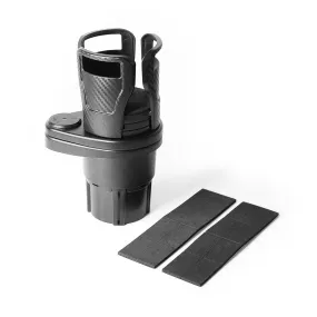 Dual CupStation - 2-in-1 Expandable Cup Holder with 360° Rotating Base – Black