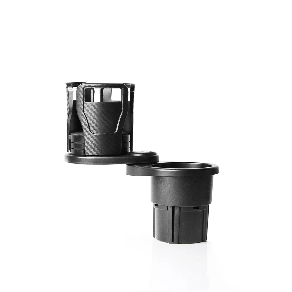 Dual CupStation - 2-in-1 Expandable Cup Holder with 360° Rotating Base – Black