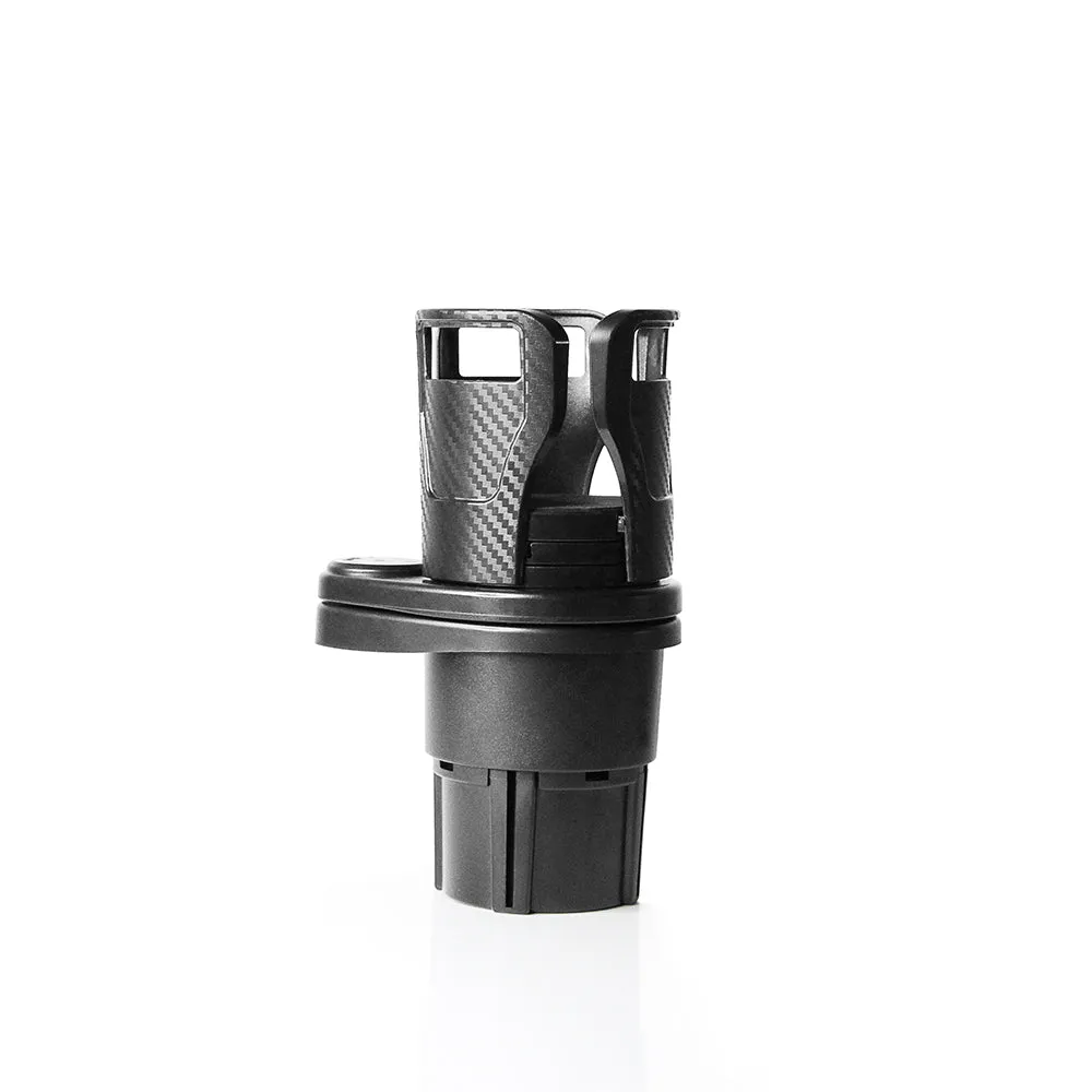 Dual CupStation - 2-in-1 Expandable Cup Holder with 360° Rotating Base – Black