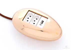 DYLAN<br><br>ELECTRICAL MODULE<br><br>2 OUTLETS   1 USB PORT   EXTENSION CORD<br><br>POLISHED BRONZE