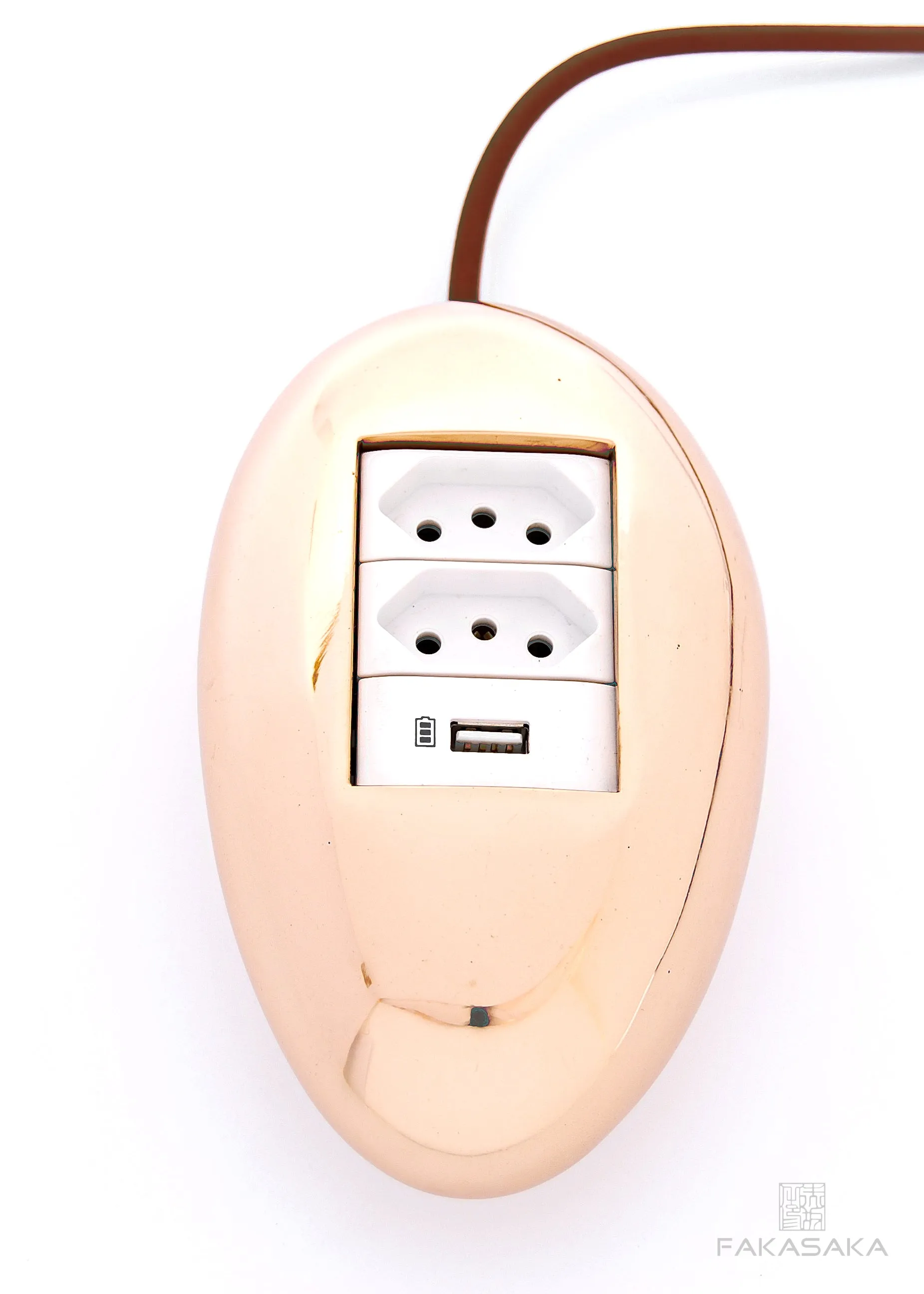 DYLAN<br><br>ELECTRICAL MODULE<br><br>2 OUTLETS   1 USB PORT   EXTENSION CORD<br><br>POLISHED BRONZE