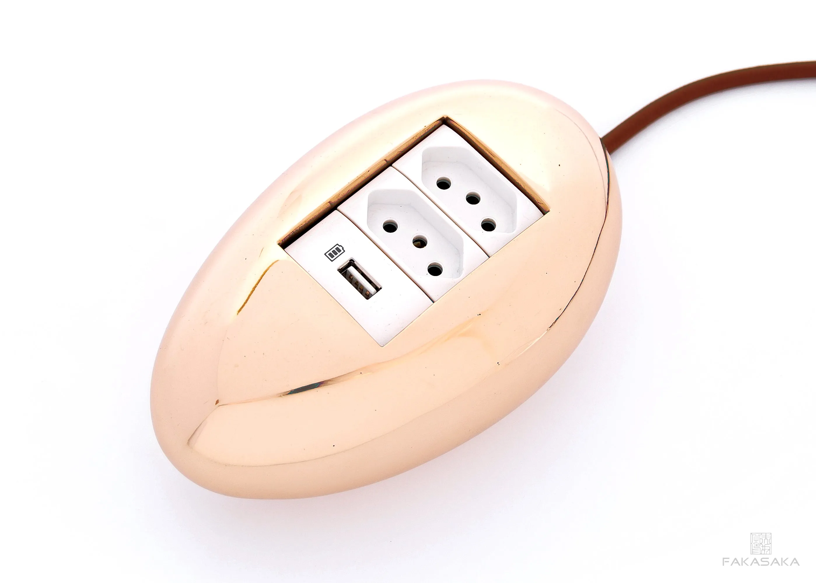 DYLAN<br><br>ELECTRICAL MODULE<br><br>2 OUTLETS   1 USB PORT   EXTENSION CORD<br><br>POLISHED BRONZE