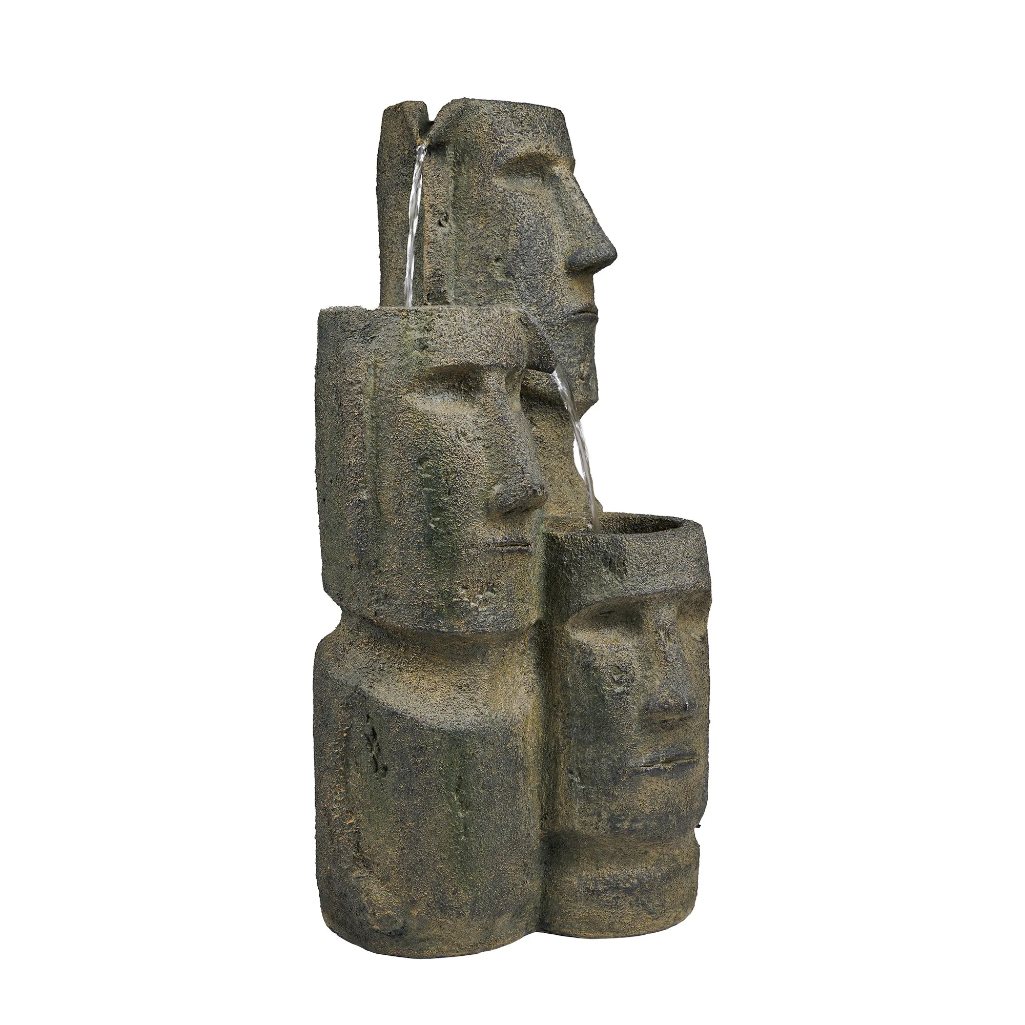 Easter Island Heads Fountain With 2 Leds