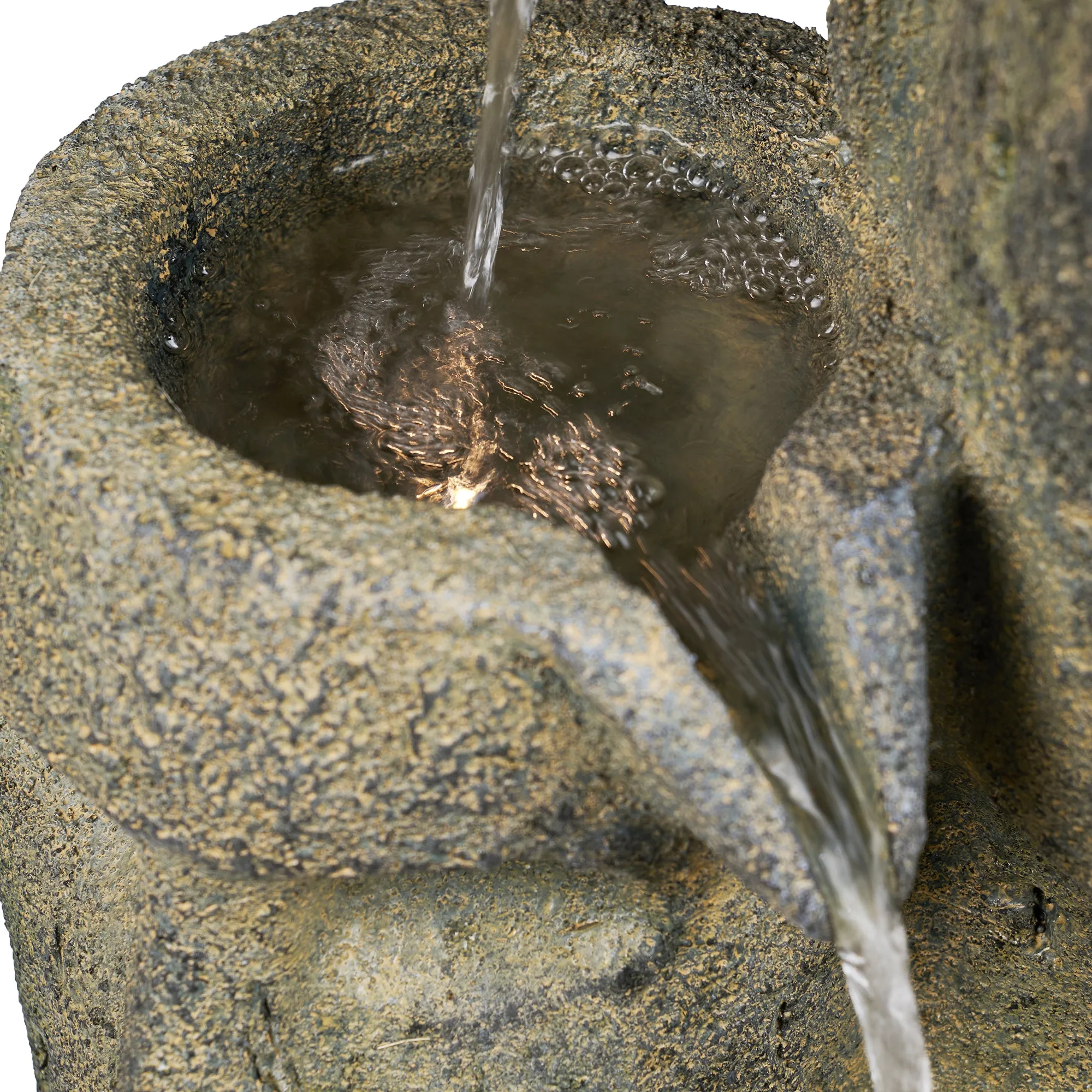 Easter Island Heads Fountain With 2 Leds