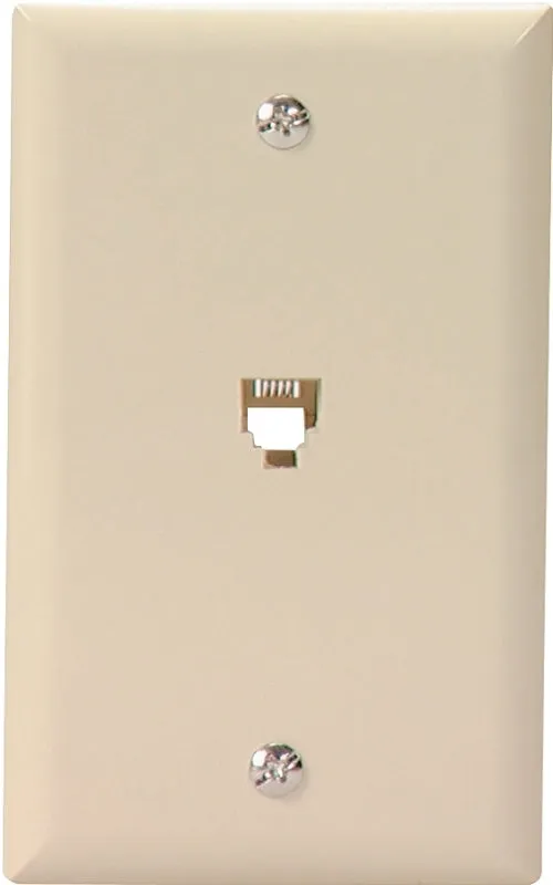 Eaton Wiring Devices 3532-4V Telephone Jack with Wallplate, Thermoplastic Housing Material, Ivory :EA: QUANTITY: 1