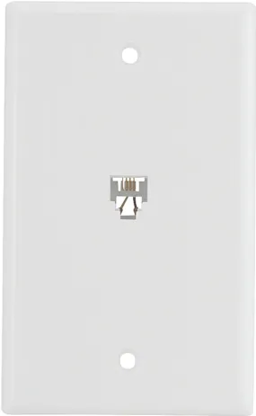 Eaton Wiring Devices 3532-4W Telephone Jack with Wallplate, Thermoplastic Housing Material, White :EA: QUANTITY: 1
