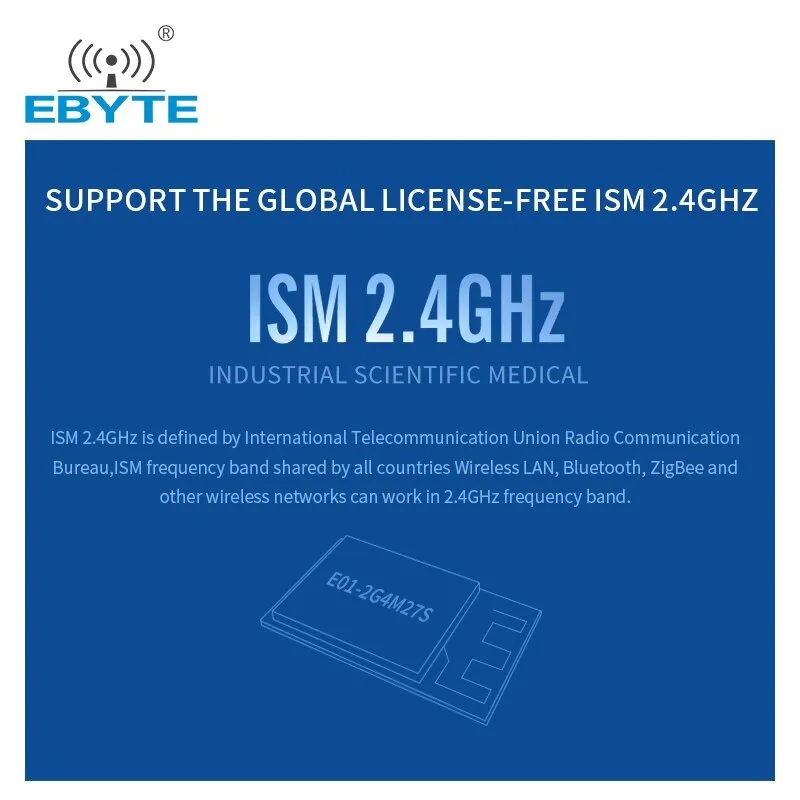 EBYTE E01-2G4M27S Wireless rf Module Spi IOT nRF24L01 PA LNA 2.4GHz 27dBm Long Range Transmitter Receiver Modules PCB Antenna