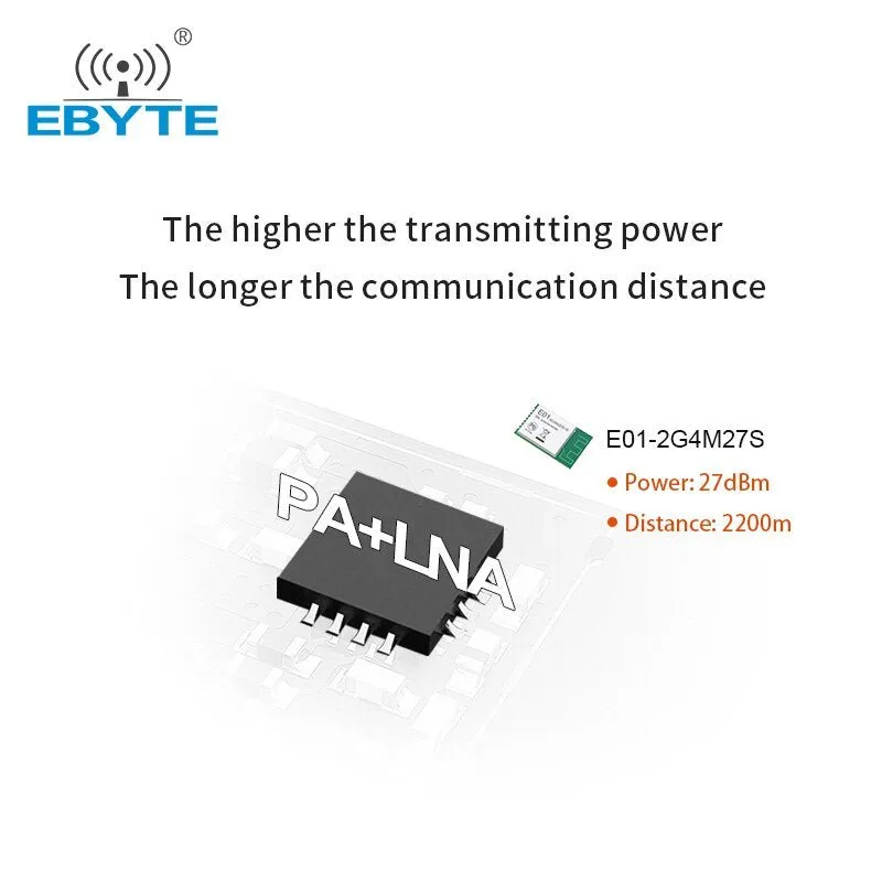 EBYTE E01-2G4M27S Wireless rf Module Spi IOT nRF24L01 PA LNA 2.4GHz 27dBm Long Range Transmitter Receiver Modules PCB Antenna
