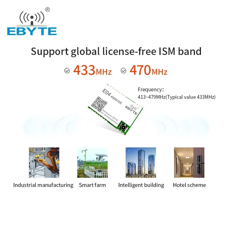 EBYTE E04-400M16S S2-LP RF Wireless Transceiver Module 433M Low Power Consumption 470MHz Long Range Spi Module