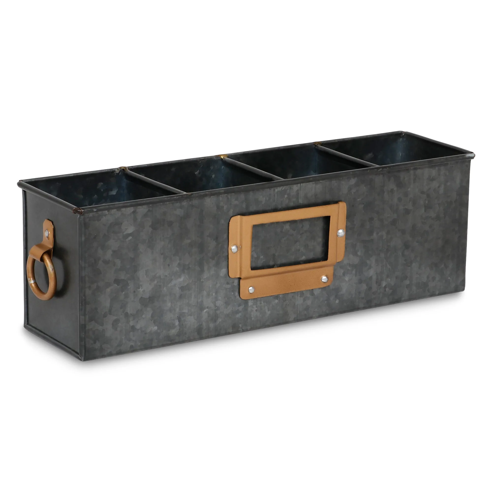 Elan Label Gadget Organiser, Desk Organizer, Cosmetic Organizer (4 Compartment, Antique Black)