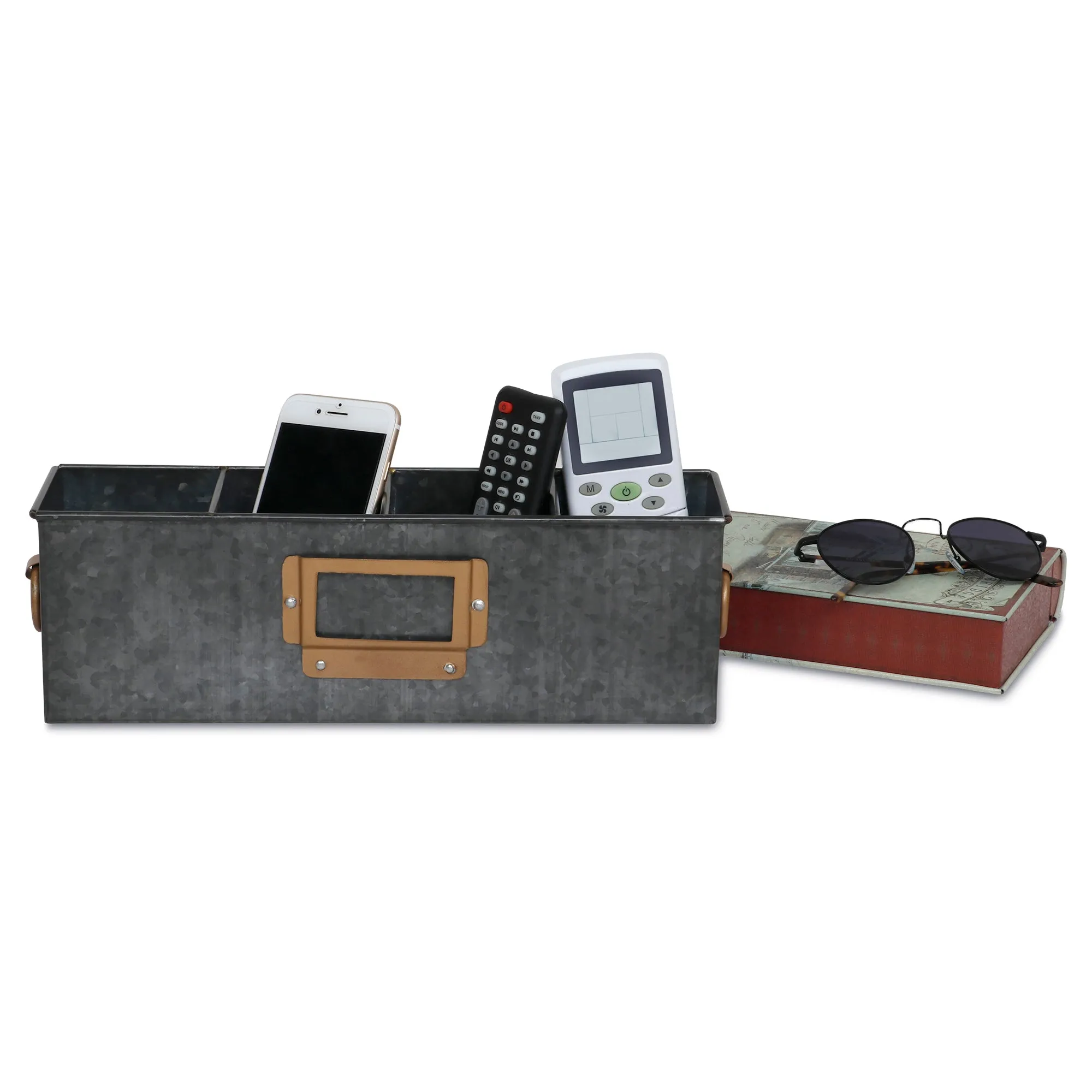 Elan Label Gadget Organiser, Desk Organizer, Cosmetic Organizer (4 Compartment, Antique Black)