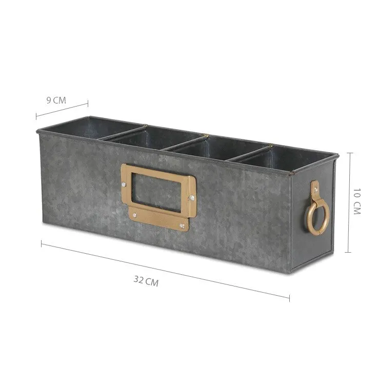Elan Label Gadget Organiser, Desk Organizer, Cosmetic Organizer (4 Compartment, Antique Black)