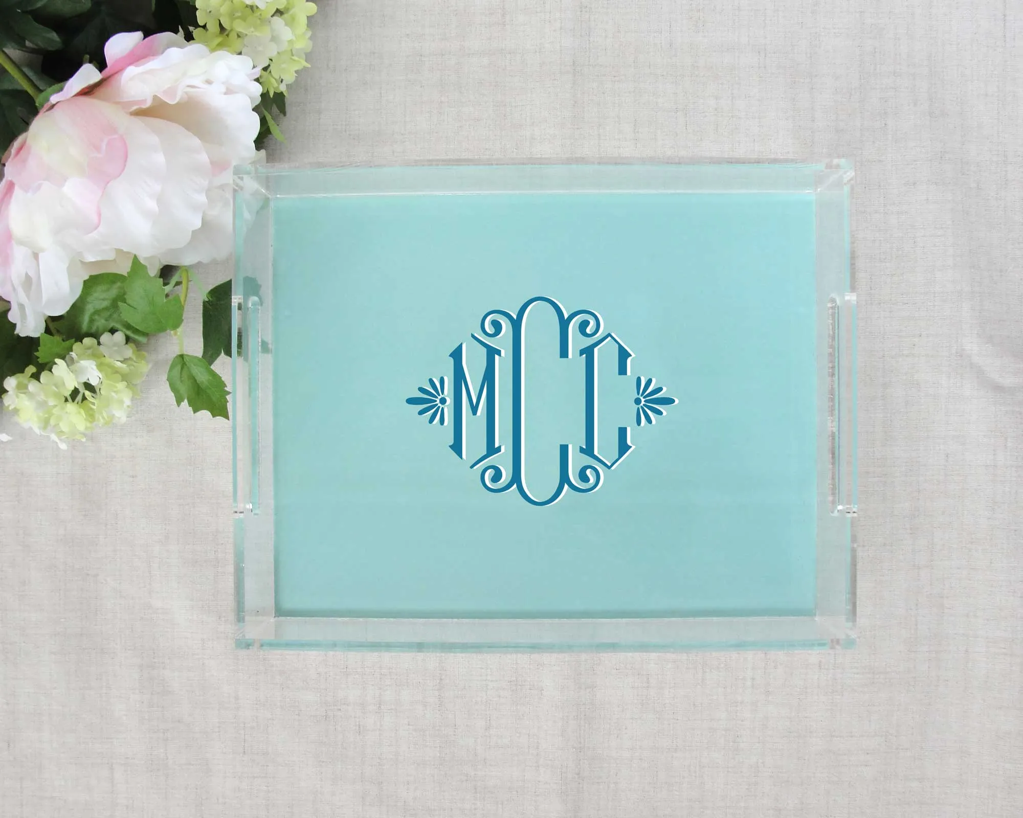 Elegant Monogram Lucite Tray