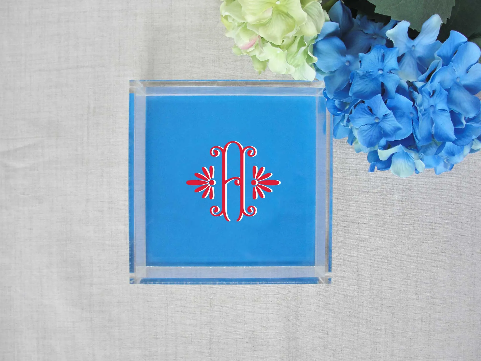 Elegant Monogram Lucite Tray