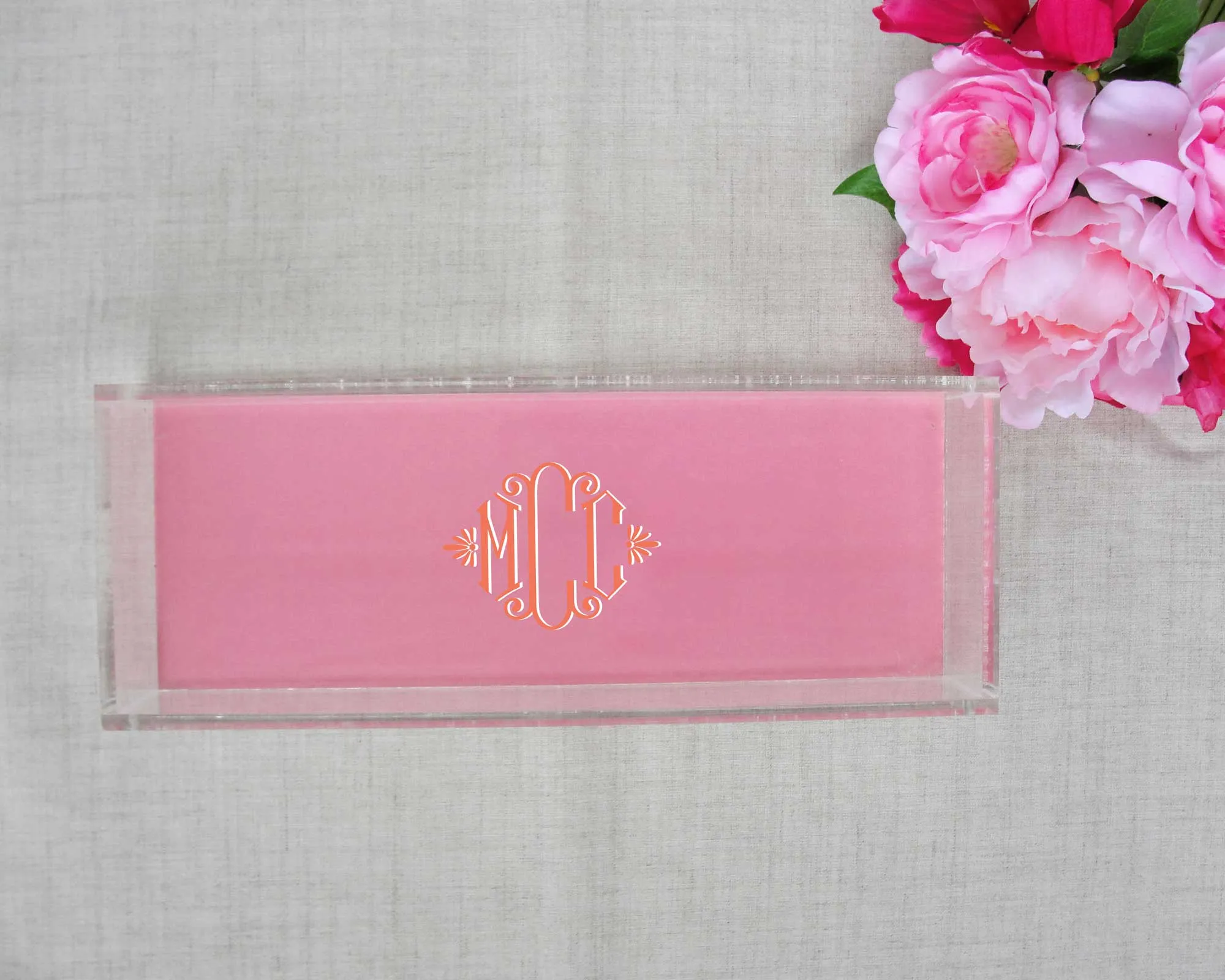 Elegant Monogram Lucite Tray