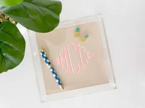 Elegant Monogram Lucite Tray