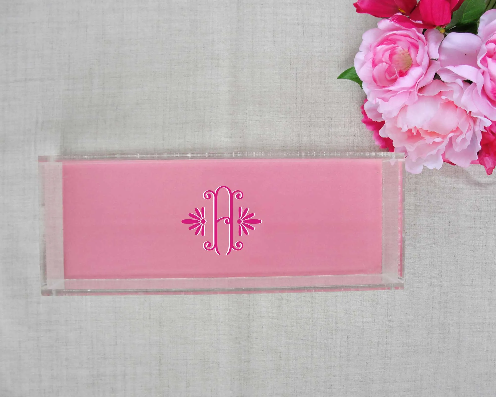 Elegant Monogram Lucite Tray