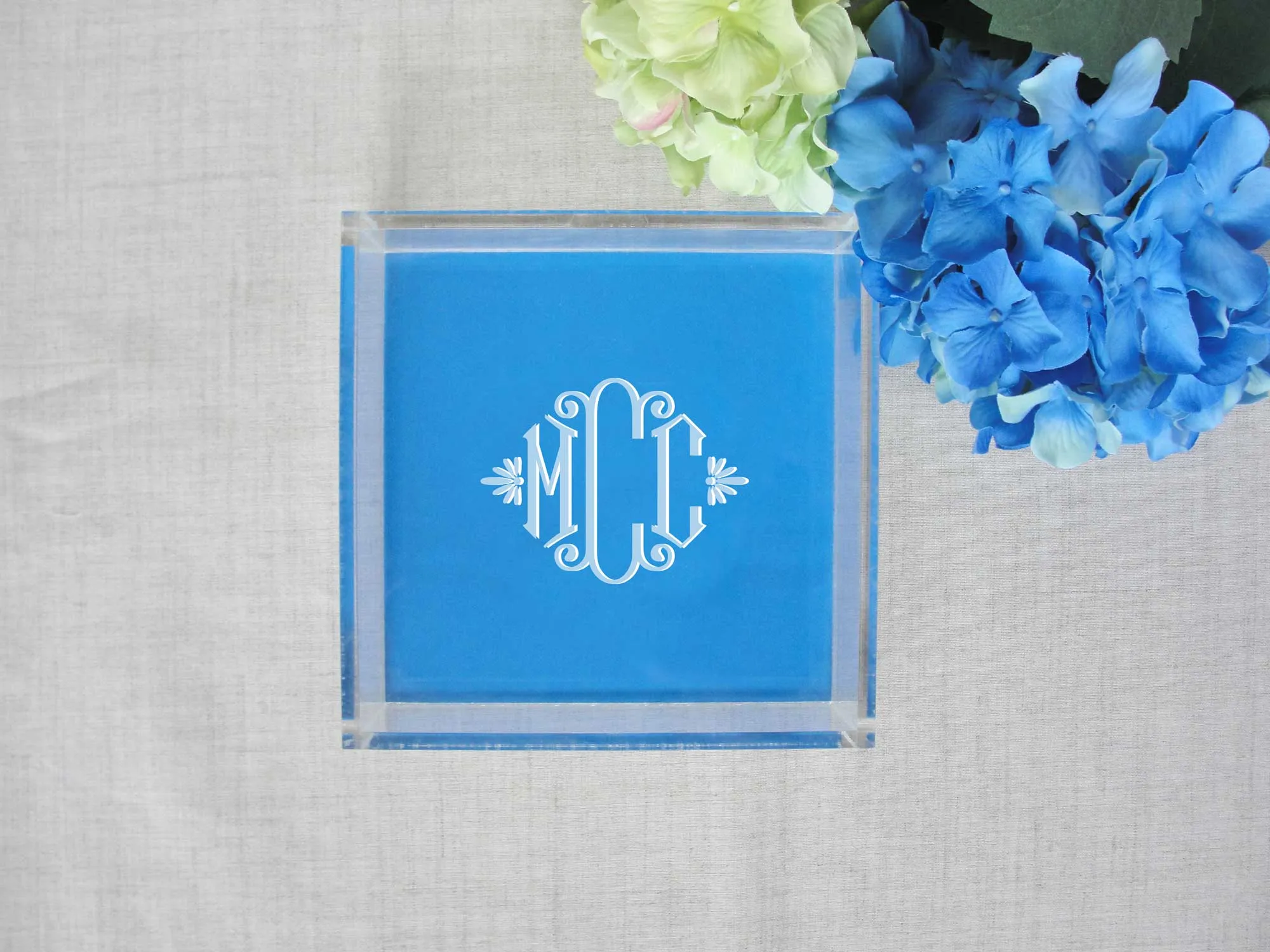 Elegant Monogram Lucite Tray