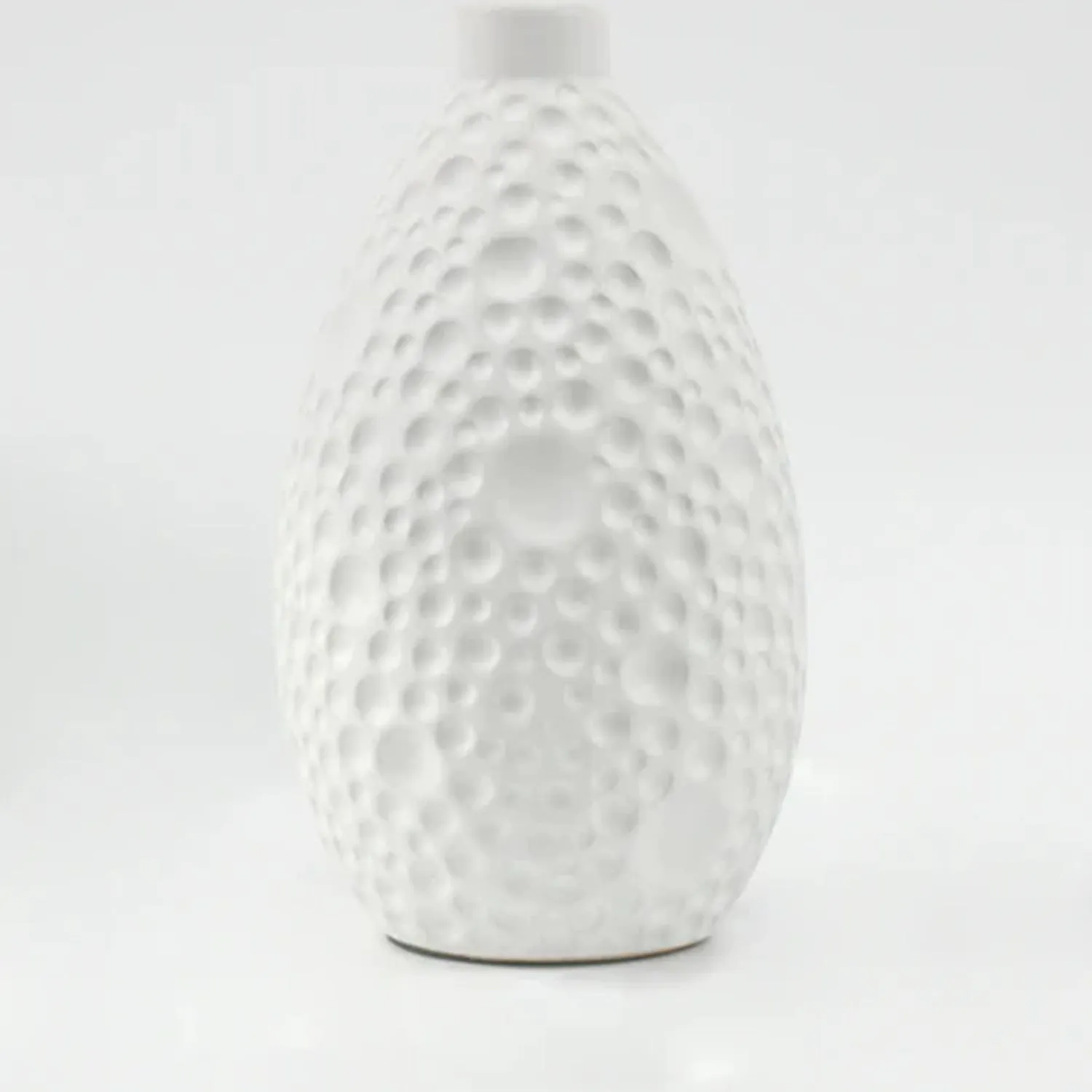 Ella Classic Geo Ceramic Table Lamp - White, Linen Shade, 370mm High, PL0199