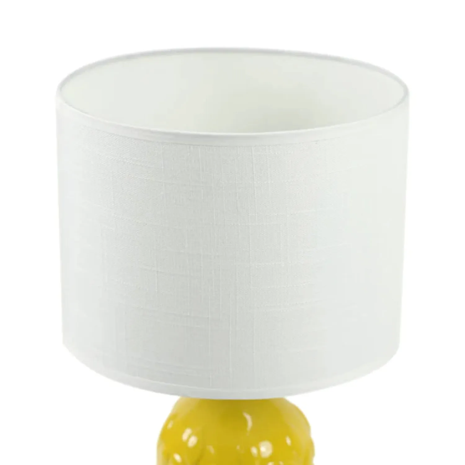 Ellie Vibrant Ceramic Table Lamp - Blue, Green or Yellow Base, White Linen Shade, 420mm High, PL0193