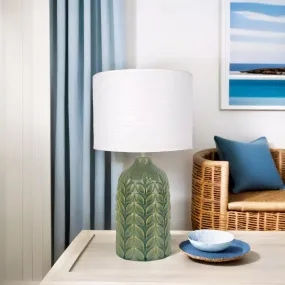 Ellie Vibrant Ceramic Table Lamp - Blue, Green or Yellow Base, White Linen Shade, 420mm High, PL0193