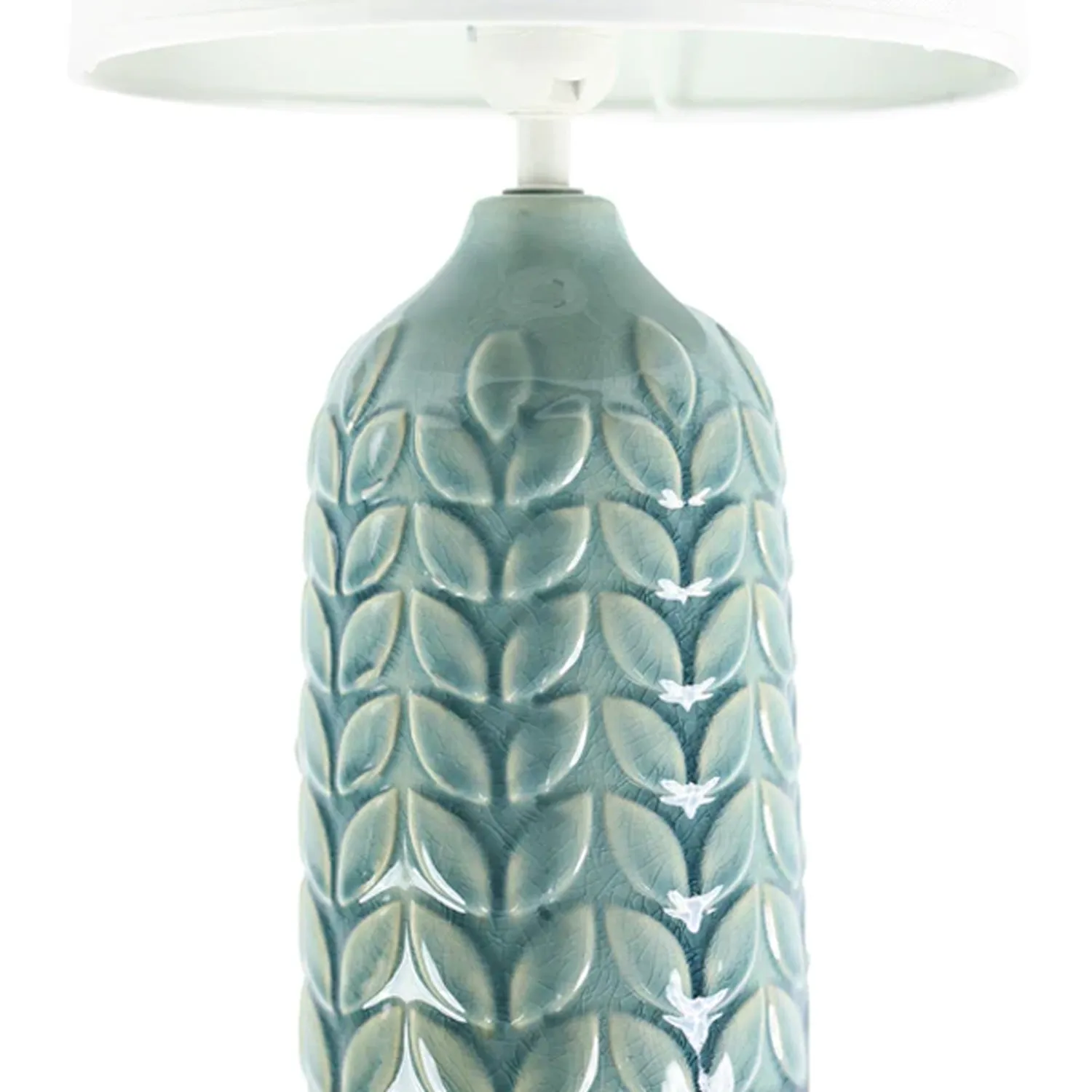 Ellie Vibrant Ceramic Table Lamp - Blue, Green or Yellow Base, White Linen Shade, 420mm High, PL0193